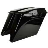 Stretched Saddlebags 4&quot; Extended Harley '94-'13 Touring - Unpainted Dual Exhaust