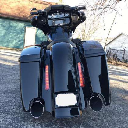 2014 -18 CVO STYLE REAR FENDER FOR HARLEY TOURING MODELS Dual Exhaust: click to enlarge